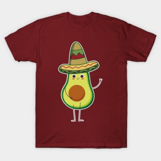 Avocado Mexican With Sombrero Mexicano Cute Gift T-shirt T-Shirt